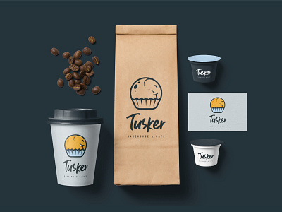 Tusker - Identity design branding cafe cafe branding elephant illustration logo minimal