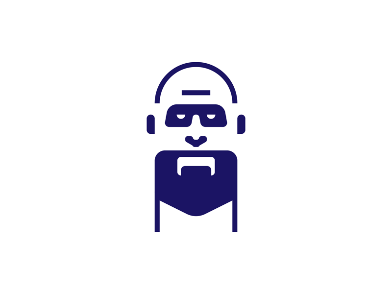 Bald bald guy illustration minimal simplified vector