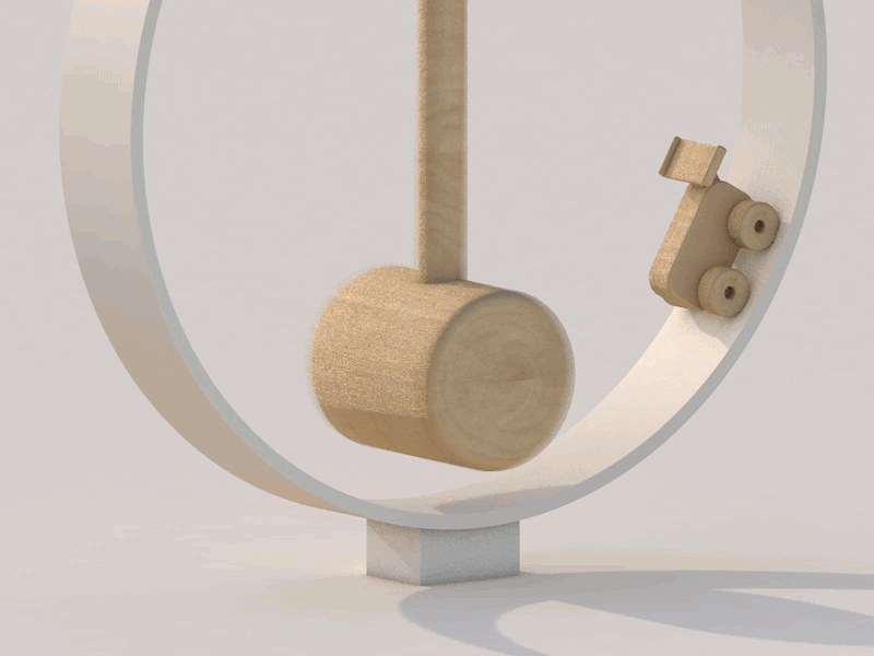 Car and Hammer 3d 3d animation isometric minimal simplified