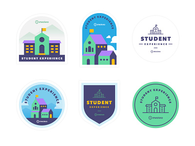 Stickers Design for Involvio college design experience illustration institute involvio minimal simplified student vector