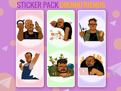 Sricker pack for telegram cartoon design mobile stickers telegram