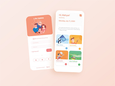 Life Habits appuidesign minimal ui uidesign user experience userinterface ux