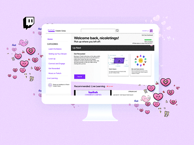 Redesigning the Twitch Creator Camp website feature prioritization information hierarchy mockup navigation personas prototyping user flows user research