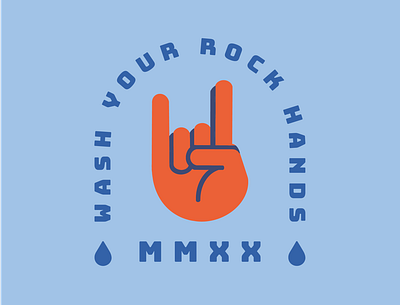 Wash Your Rock Hands Badge badge badgedesign badges corona graphic design graphics illustration logobadge logofolio mmxx retro design stayhygienic washyourhands
