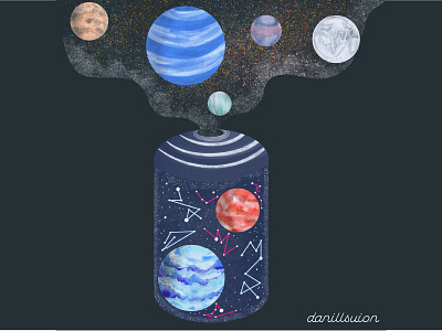 Galaxy Jar Illustration