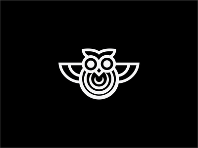 OWL womb of sound LOGO black logo logo logo owl logodesign owl owl black owl logo simple logo sound sound logo womb
