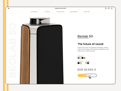 Bang & Olufsen - Product pages e-commerce website design e commerce onepage page product ui uiux webdesign
