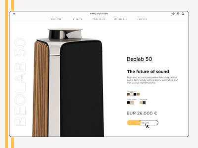 Bang & Olufsen - Product pages e-commerce website