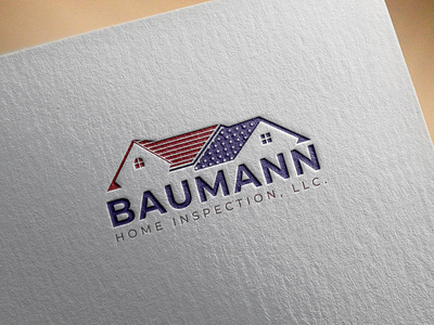 Baumann home inspection, LLC bahumann branding creativelogo fiverr fiverr.com gig graphicdesign home illustration inspection logoexcellent minimal rental typography usa usaflag