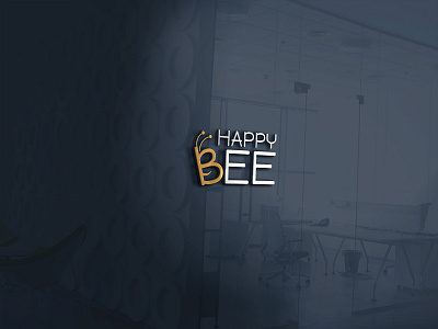 Happy Bee bee brandidentity contextual creativelogo design distinct distinctive fiverr freelancer freelancer logo graphicdesign happy logo logoexcellent minimal minimalist text typography