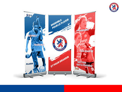 Triple Roll-Up pour l'ESBR branding design flat football football club illustration illustrator kakemono logo rollup sport vector