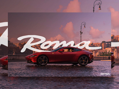 Ferrari Roma - Création graphique branding design ferrari flat graphicdesign illustration illustrator logo design poster roma typogaphy vector wallpaper