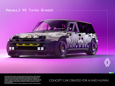 Concept Car Renault with AI ai branding car concept design flat illustration illustrator typogaphy vehicule