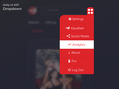 #dailyui #27 dropdown menu