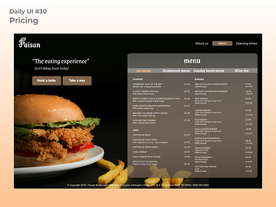 #dailyui #30 pricing app dailyui design figma pricing page restaurant ui ui desgin uidesign web design