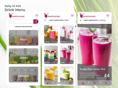 #dailyui #43 Drink Menu