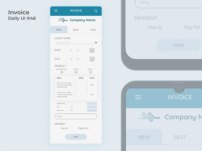 #dailyui #46 Invoice app design appdesign dailyui figma invoice ui uidesign