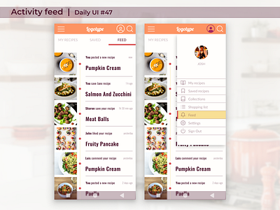 47 Activity feed cover activity feed app design appdesign dailyui design ui uidesign