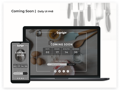 #dailyui #48 Comming Soon appdesign dailyui design figma ui uidesign uiux webdesign
