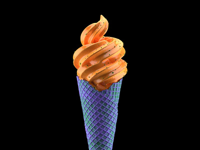 Iridescent Ice Cream 3d cinema4d green icecream iridescent modeling orange purple render