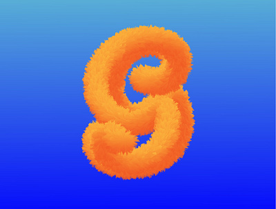G - Days of type 3d blue daysoftype fur g illustration illustrator lettering orange