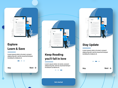 Ebook Ui onboarding Screen app ui design app ui design ebook branding design ebook ebook logo ebook ui design illustration logo ui vector