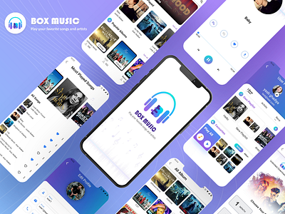 Box Music Player App UI design app ui design appui branding logo music player ui app ui