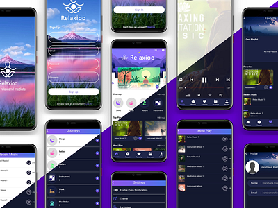 Meditation & Relaxation App Ui design app ui design branding design graphic design meditation meditation ui app relaxation ux vector