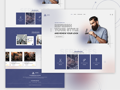 Barber House barbershop website creative landing page typography ui ux vector web ui design website