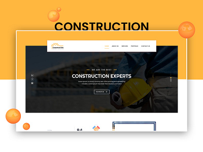 Modern Construction Website architecture website construction illustration landing page latest design minimal design modern ui ux website website ui design