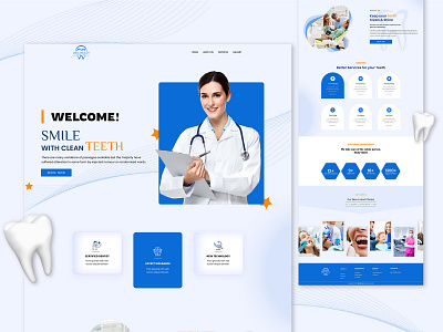 Medical Dental Care Web App Website clinic dental care health care hospital landing page medical ui medical website new website design online appointment smile ui design uiux ux website design