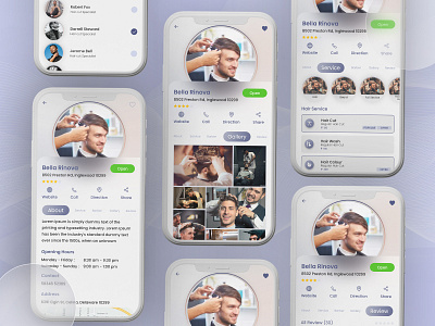 Barber Shop Apps UI Kit app ui app ui design barbershop mobile ui book appontment design hair cut online booking salon ui ui kit ux