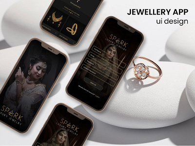 Jewellery Store Mobile App Concept app ui design black theme design fashion jewellery ui kit jewelry mobile ui neckless ring ui ux