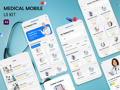 Healthcare app - Mobile app mobile ui design mobile ui kit patient booking uiux