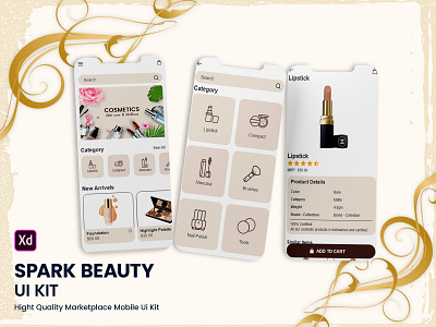 Beauty Product Mobile App 🦋 app ui design beauty design mobile ui mobile ui kit online shopping app ui kit uiux website design