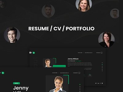 Personal Portfolio Website cv landing page portfolio resume ui design ui kit uiux website design