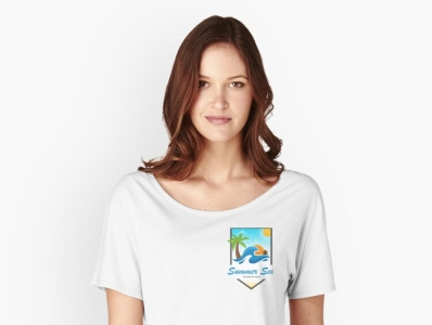 T-shirt Design With Summer Sea Logo beach branding design logo summer tshirt art tshirtdesign ui