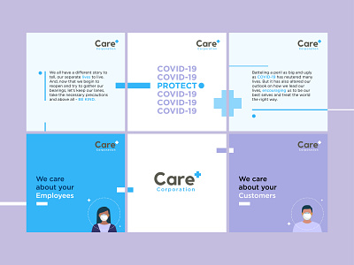Instagram Grid Design adobe illustrator branding covid 19 design healthcare illustration instagram instagram grid social media post typogaphy vector