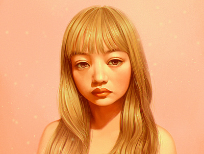 Portrait Illustration commissions digital painting illustration painting pink portrait