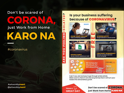 Don't be scared of corona, just work from home karo na.