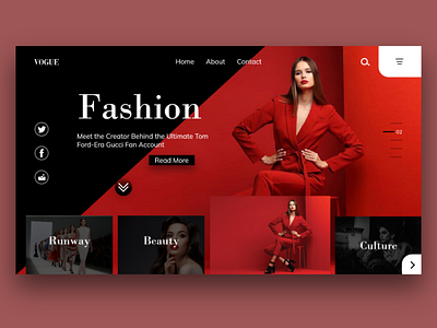 Vogue design flat illustration layout typography ui ux web website