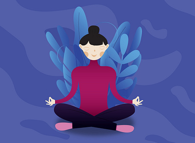 YOGA ILLUSTRATION art design flat flat design header health app illustration meditation vector yoga