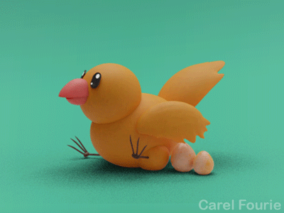 Hyper- One Hour Project 04 3d blender clay cute cute art duck gif kids illustration