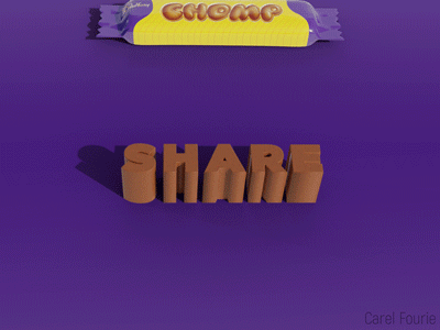 Chomp - One Hour Project 05 3d animation blender brand cadbury cg chocolate gif motion design motion graphic