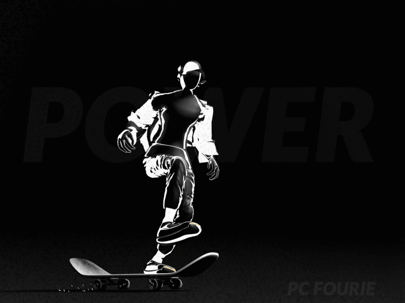 Power - A looping gif 3d aftereffects animated gif animation blender cgi dark gif grunge motiongraphics sk8 skateart skateboard skateboarding sport