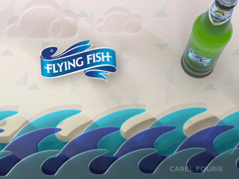 Sun Kissed 3d beer blender cg fish flying fish materials ocean plastic render stopmotion