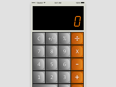 DailyUI :: 004 Calculator calculator daily dailyui grey old orange sketch ui