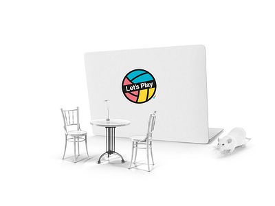 “Let’s Play Volleyball” sticker. ball colorful icon laptop london play stationary sticker volleyball