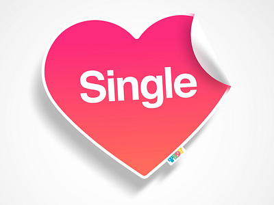 Singles here :D design heart love single sticker