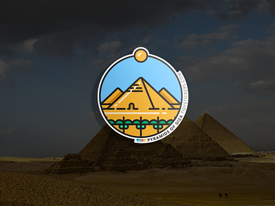 Pyramids of Giza Badge badge collection colorful egypt flat giza icon iconic illustration london pyramid pyramids simple sticker stickershop stylish tidy tidystickers travel uk